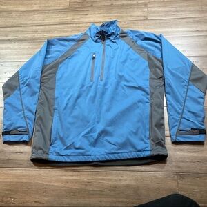 Antigua‎ 1/2 zip pull over jacket coat blue black
